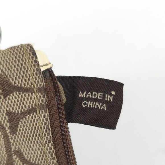 COACH LOGO Signature Brown Beige Wristlet 6X4 Inch - Picture 10 of 10